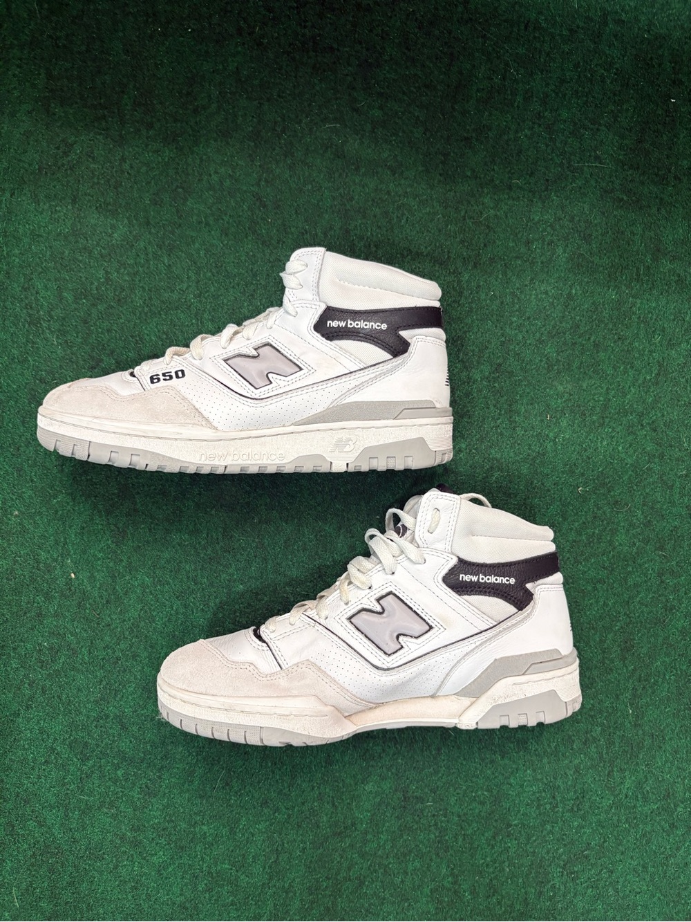 New Balance White & Gray High-Top Sneakers